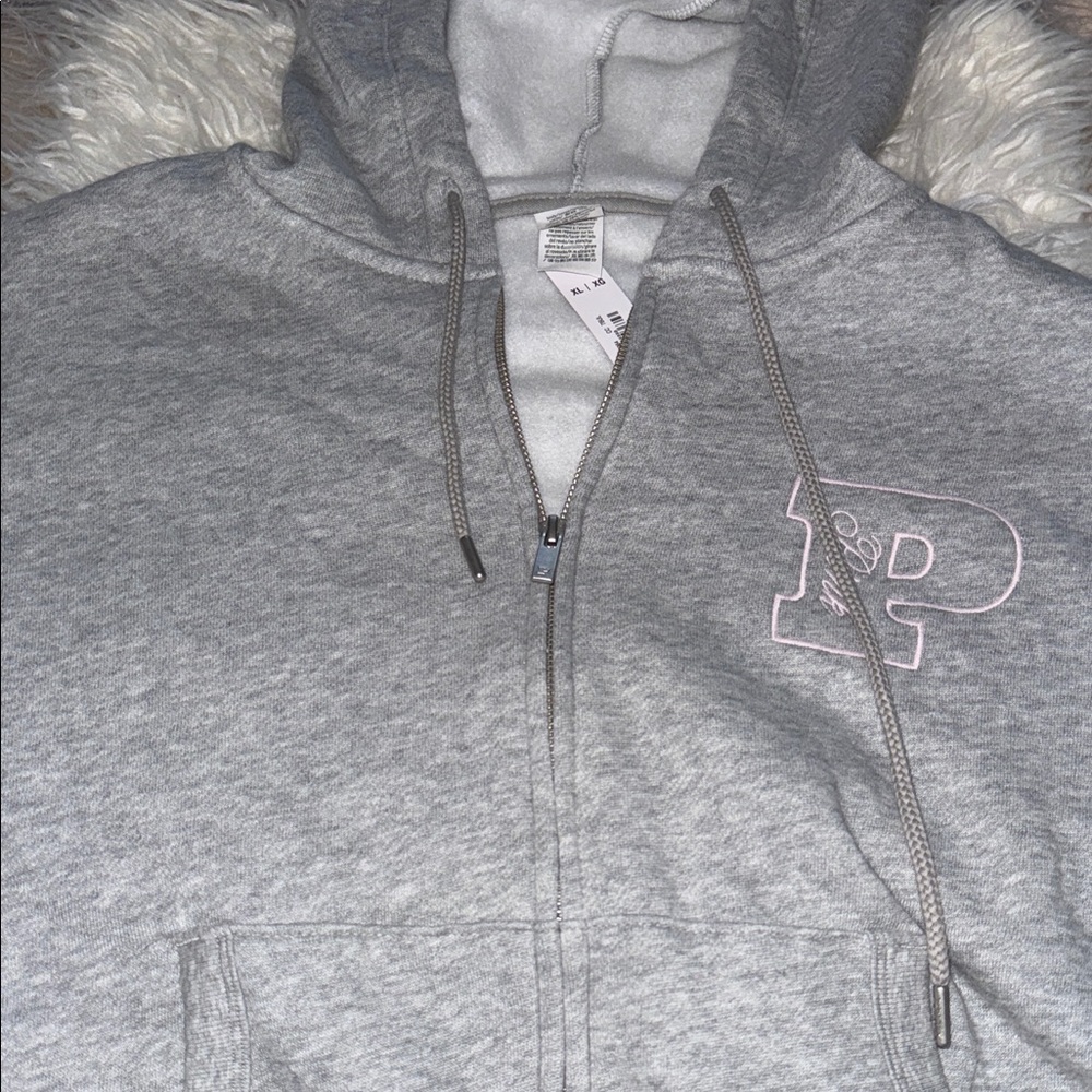 PINK CAMPUS FLEECE FULL-ZIP HOODIE